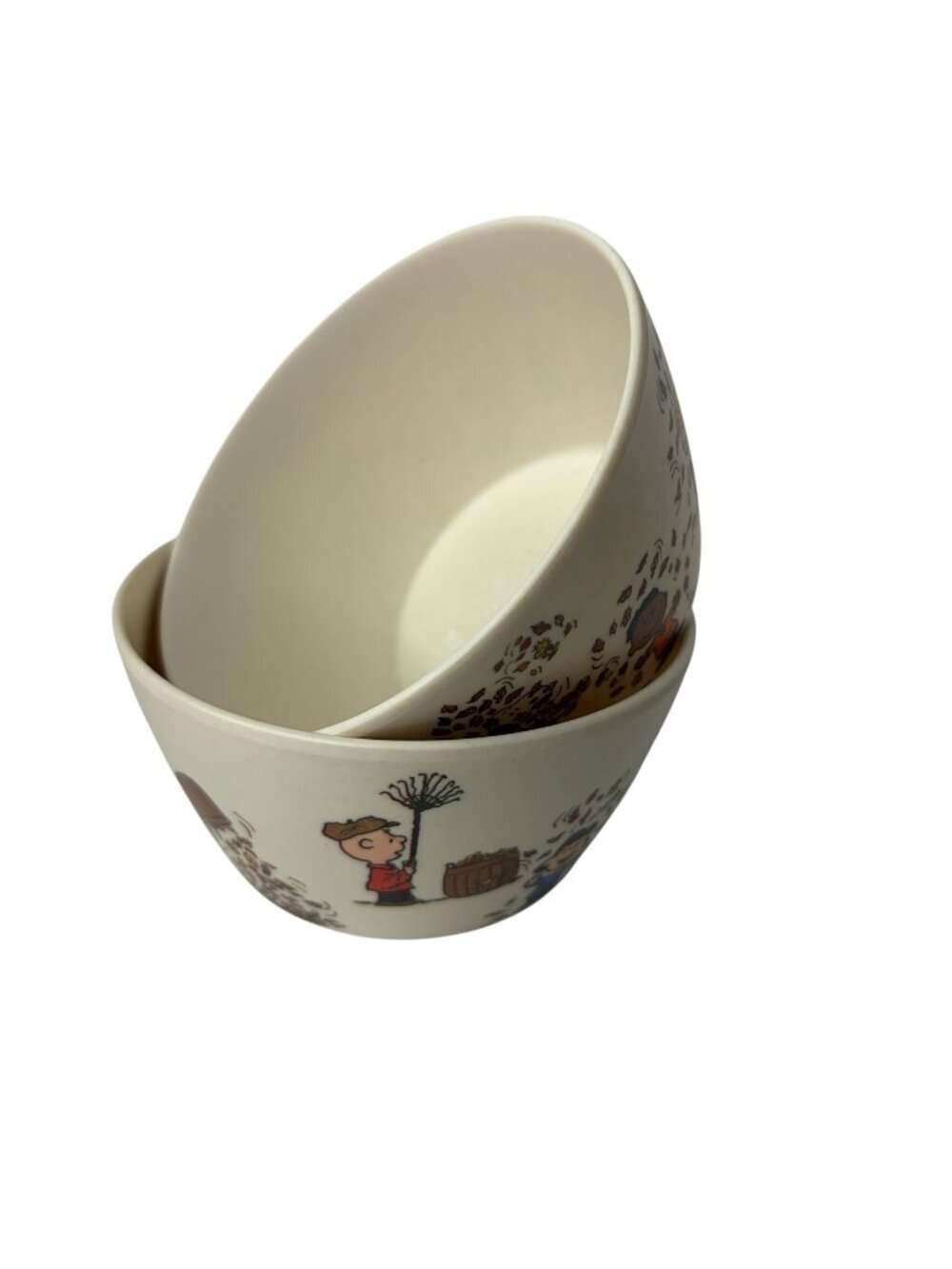 Peanuts Snoopy Thanksgiving Bamboo Melamine Bowls Set of 2 Fall Autumn Zrike 202